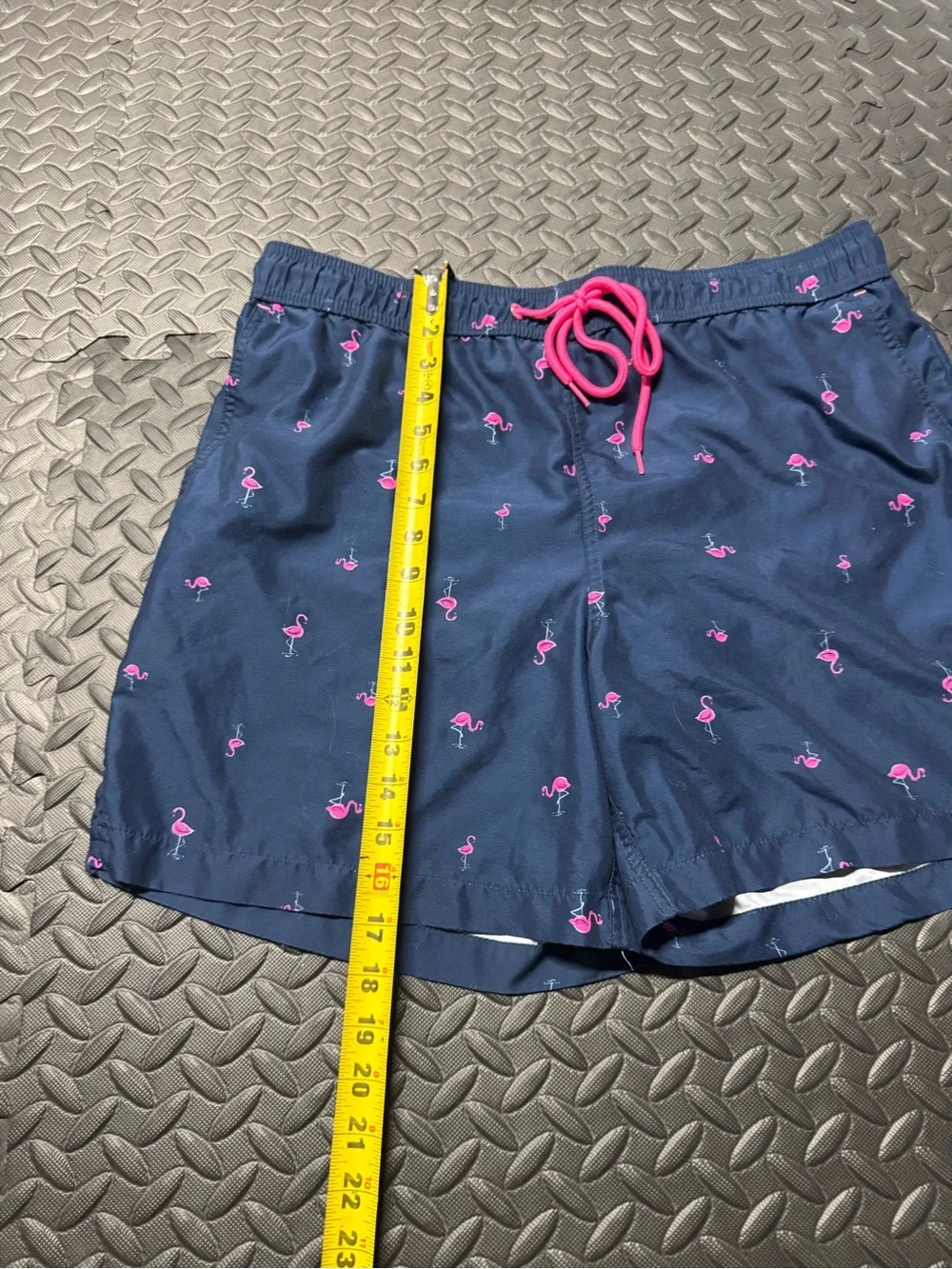George Men’s Flamingo Swim Trunks Navy Pink Size Large 36-38